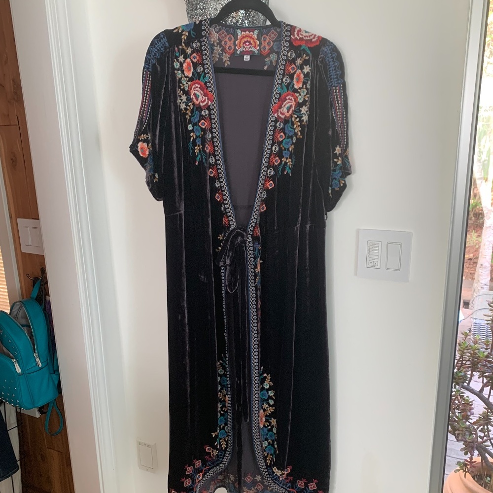 Johnny Was Velvet wrap dress